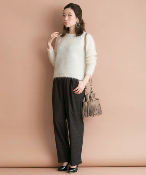 URBAN RESEARCH（アーバンリサーチ）の「UR グレンチェックワイドパンツ（その他パンツ・レディース・ライトグレー/チャコールグレー・36/38）」の4枚目の写真