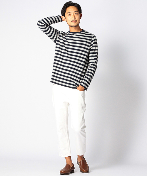 BEAMS（ビームス）の「BEAMS / スムース ボ-ダー クルーネック TEE（Tシャツ/カットソー・メンズ・ホワイト/レッド/ネイビー・X-LARGE/SMALL/LARGE/MEDIUM）」の7枚目の写真