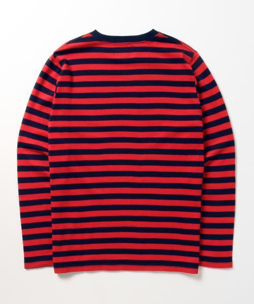 BEAMS（ビームス）の「BEAMS / スムース ボ-ダー クルーネック TEE（Tシャツ/カットソー・メンズ・ホワイト/レッド/ネイビー・X-LARGE/SMALL/LARGE/MEDIUM）」の21枚目の写真