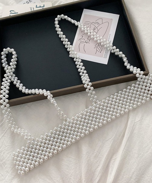 LYEON（リヨン）の「パールビスチェ/パールサスペンダー/パールハーネス（サスペンダー・レディース・ホワイト・SMALL/LARGE）」の6枚目の写真