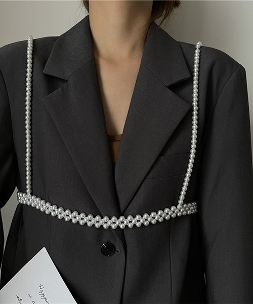 LYEON（リヨン）の「パールビスチェ/パールサスペンダー/パールハーネス（サスペンダー・レディース・ホワイト・SMALL/LARGE）」の5枚目の写真