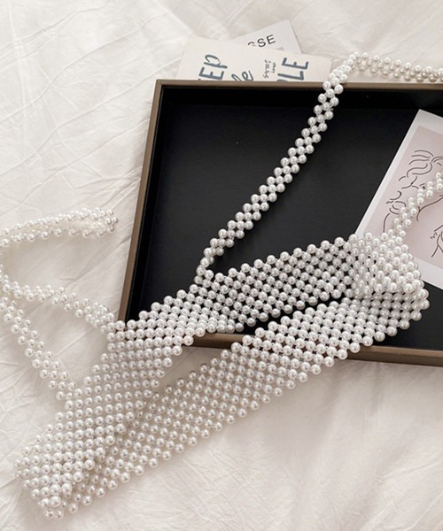 LYEON（リヨン）の「パールビスチェ/パールサスペンダー/パールハーネス（サスペンダー・レディース・ホワイト・SMALL/LARGE）」の2枚目の写真