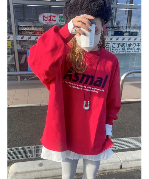 feepur by saya（フェピュールバイサヤ）の「Asmalロゴスウェット（スウェット・レディース・オレンジ/オートミール/レッド/オフホワイト・MEDIUM）」の2枚目の写真