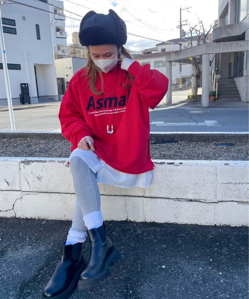 feepur by saya（フェピュールバイサヤ）の「Asmalロゴスウェット（スウェット・レディース・オレンジ/オートミール/レッド/オフホワイト・MEDIUM）」の13枚目の写真