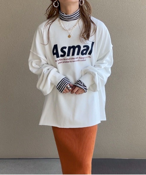 feepur by saya（フェピュールバイサヤ）の「Asmalロゴスウェット（スウェット・レディース・オレンジ/オートミール/レッド/オフホワイト・MEDIUM）」の11枚目の写真