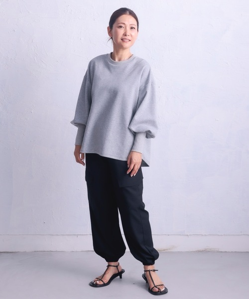COCO WALK（ココウォーク）の「COCOWALK:C+H :Puff sleeve Punch Sweat/パフスリーブ ポンチスウェット（スウェット・レディース・ブラック/グレー・FREE）」の13枚目の写真