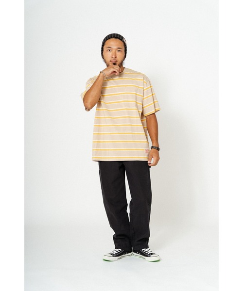 BIG MIKE(ビッグマイク)の「BIG MIKE ビッグマイク サングラスポケット 半袖ボーダーTシャツ 102428590(Tシャツ/カットソー・メンズ・グリーン×オレンジ/グレー系その他/ベージュ系その他/サンドベージュ・MEDIUM/LARGE/X-LARGE)」の22枚目の写真