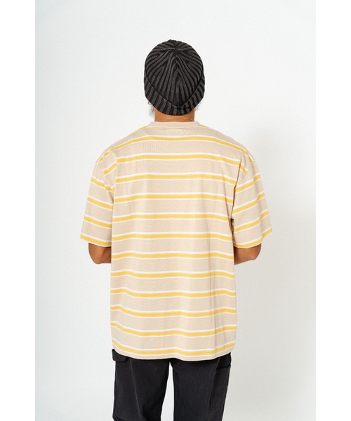BIG MIKE(ビッグマイク)の「BIG MIKE ビッグマイク サングラスポケット 半袖ボーダーTシャツ 102428590(Tシャツ/カットソー・メンズ・グリーン×オレンジ/グレー系その他/ベージュ系その他/サンドベージュ・MEDIUM/LARGE/X-LARGE)」の20枚目の写真