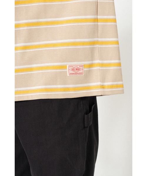 BIG MIKE(ビッグマイク)の「BIG MIKE ビッグマイク サングラスポケット 半袖ボーダーTシャツ 102428590(Tシャツ/カットソー・メンズ・グリーン×オレンジ/グレー系その他/ベージュ系その他/サンドベージュ・MEDIUM/LARGE/X-LARGE)」の18枚目の写真