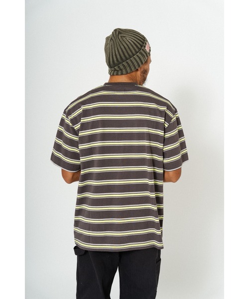 BIG MIKE(ビッグマイク)の「BIG MIKE ビッグマイク サングラスポケット 半袖ボーダーTシャツ 102428590(Tシャツ/カットソー・メンズ・グリーン×オレンジ/グレー系その他/ベージュ系その他/サンドベージュ・MEDIUM/LARGE/X-LARGE)」の13枚目の写真