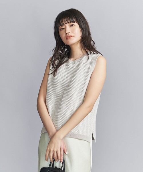 BEAUTY&YOUTH UNITED ARROWS（ビューティーアンドユースユナイテッドアローズ）の「ジャカードノースリーブニット -ウォッシャブル-（ニット/セーター・レディース・ライトグレー/オリーブ/ブラック・FREE）」の4枚目の写真