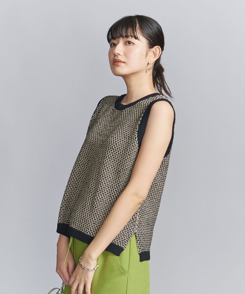 BEAUTY&YOUTH UNITED ARROWS（ビューティーアンドユースユナイテッドアローズ）の「ジャカードノースリーブニット -ウォッシャブル-（ニット/セーター・レディース・ライトグレー/オリーブ/ブラック・FREE）」の7枚目の写真