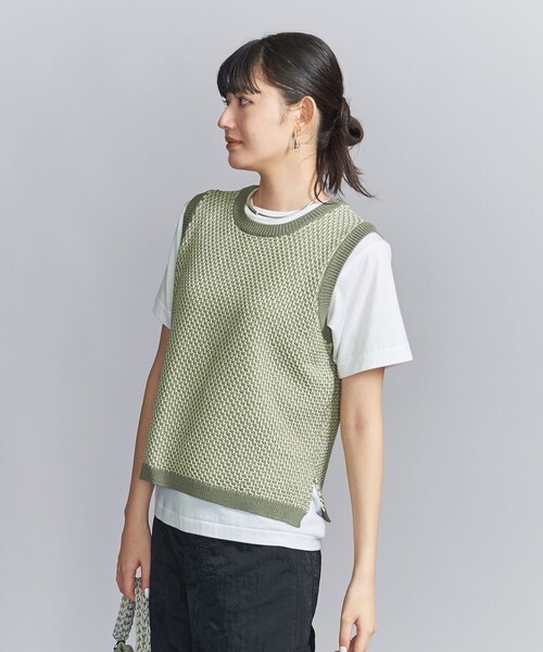 BEAUTY&YOUTH UNITED ARROWS（ビューティーアンドユースユナイテッドアローズ）の「ジャカードノースリーブニット -ウォッシャブル-（ニット/セーター・レディース・ライトグレー/オリーブ/ブラック・FREE）」の15枚目の写真