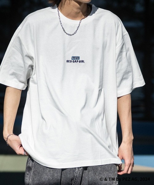 Red Cap Girl（レッドキャプガール）の「【a-r】〔PEZ×Red Cap Girl〕天竺 バックイラスト BIG TEE（Tシャツ/カットソー・メンズ・ブルー系1/カーキ系1/グレー系1/ホワイト系1/ホワイト系2/ブルー系2/カーキ系2/グレー系2・MEDIUM/LARGE）」の12枚目の写真