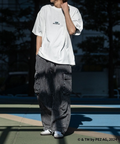 Red Cap Girl（レッドキャプガール）の「【a-r】〔PEZ×Red Cap Girl〕天竺 バックイラスト BIG TEE（Tシャツ/カットソー・メンズ・ブルー系1/カーキ系1/グレー系1/ホワイト系1/ホワイト系2/ブルー系2/カーキ系2/グレー系2・MEDIUM/LARGE）」の14枚目の写真
