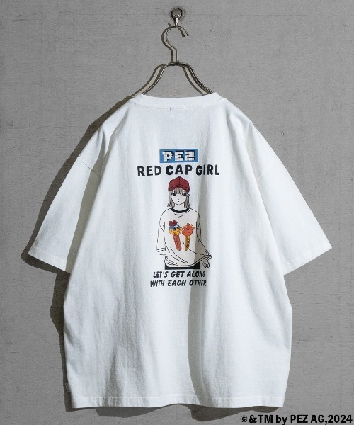 Red Cap Girl（レッドキャプガール）の「【a-r】〔PEZ×Red Cap Girl〕天竺 バックイラスト BIG TEE（Tシャツ/カットソー・メンズ・ブルー系1/カーキ系1/グレー系1/ホワイト系1/ホワイト系2/ブルー系2/カーキ系2/グレー系2・MEDIUM/LARGE）」の20枚目の写真