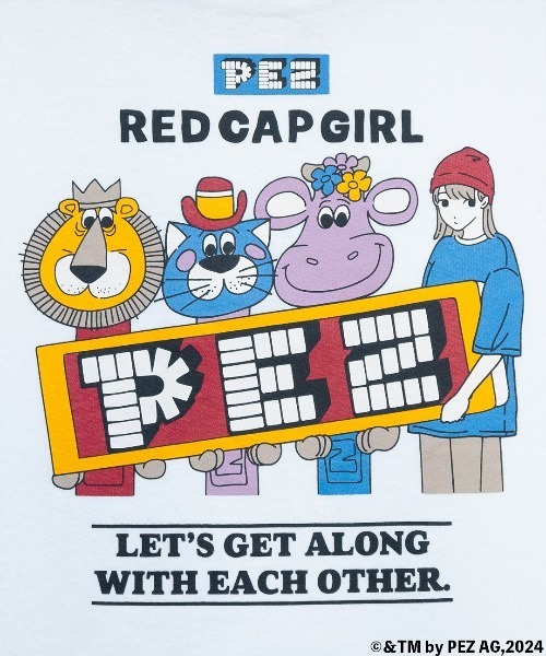 Red Cap Girl（レッドキャプガール）の「【a-r】〔PEZ×Red Cap Girl〕天竺 バックイラスト BIG TEE（Tシャツ/カットソー・メンズ・ブルー系1/カーキ系1/グレー系1/ホワイト系1/ホワイト系2/ブルー系2/カーキ系2/グレー系2・MEDIUM/LARGE）」の15枚目の写真