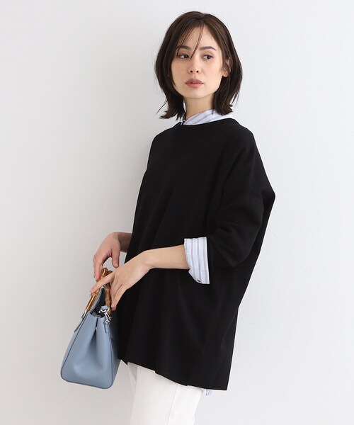 INDIVI(インディヴィ)の「◆【洗える/Tシャツライク】オーバーサイズニット(ニット/セーター・レディース・ナチュラル/チャコールグレー/ブラック・38/15 /13/34)」の22枚目の写真