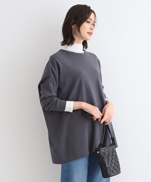INDIVI(インディヴィ)の「◆【洗える/Tシャツライク】オーバーサイズニット(ニット/セーター・レディース・ナチュラル/チャコールグレー/ブラック・38/15 /13/34)」の9枚目の写真