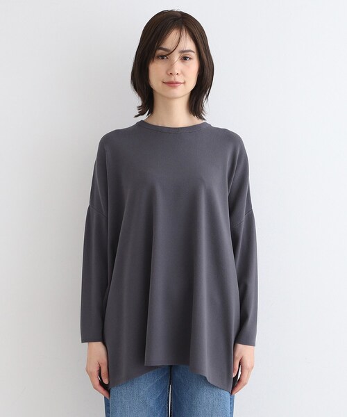 INDIVI(インディヴィ)の「◆【洗える/Tシャツライク】オーバーサイズニット(ニット/セーター・レディース・ナチュラル/チャコールグレー/ブラック・38/15 /13/34)」の13枚目の写真