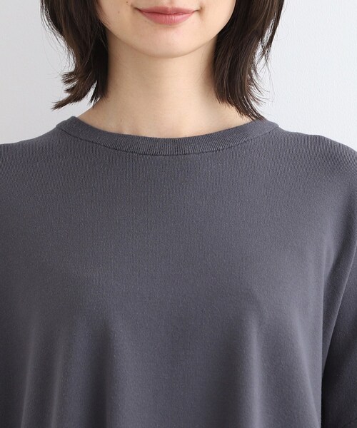 INDIVI(インディヴィ)の「◆【洗える/Tシャツライク】オーバーサイズニット(ニット/セーター・レディース・ナチュラル/チャコールグレー/ブラック・38/15 /13/34)」の5枚目の写真