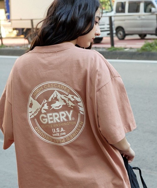 GERRY（ジェリー）の「GERRY/ジェリー 別注 バックサークル/ボックスロゴプリント ビッグシルエット半袖Tシャツ（Tシャツ/カットソー・メンズ・アッシュグレー/ネイビー/ブラウン/ブルー系/ブラック系/オフホワイト/ホワイト系/ブルーグリーン/ブラック/ベージュ系/スモークピンク/スミクロ/グレイッシュベージュ・M/S/XL/L）」の13枚目の写真