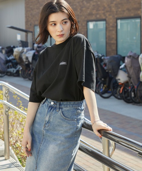 GERRY（ジェリー）の「GERRY/ジェリー 別注 バックサークル/ボックスロゴプリント ビッグシルエット半袖Tシャツ（Tシャツ/カットソー・メンズ・アッシュグレー/ネイビー/ブラウン/ブルー系/ブラック系/オフホワイト/ホワイト系/ブルーグリーン/ブラック/ベージュ系/スモークピンク/スミクロ/グレイッシュベージュ・M/S/XL/L）」の20枚目の写真