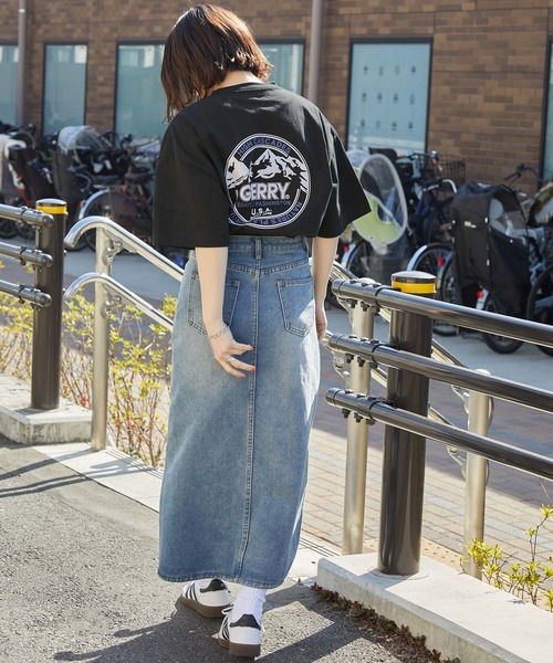 GERRY（ジェリー）の「GERRY/ジェリー 別注 バックサークル/ボックスロゴプリント ビッグシルエット半袖Tシャツ（Tシャツ/カットソー・メンズ・アッシュグレー/ネイビー/ブラウン/ブルー系/ブラック系/オフホワイト/ホワイト系/ブルーグリーン/ブラック/ベージュ系/スモークピンク/スミクロ/グレイッシュベージュ・M/S/XL/L）」の18枚目の写真