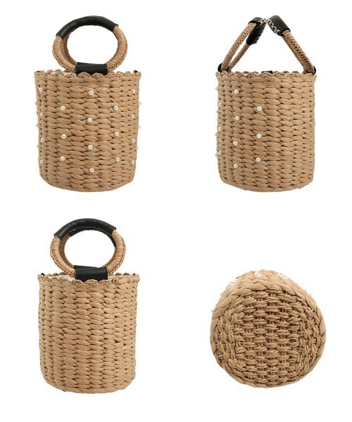 KOBE LETTUCE（コウベレタス）の「2wayパール付きバケツショルダー（ショルダーバッグ・レディース・ブラック/ホワイト・F）」の7枚目の写真