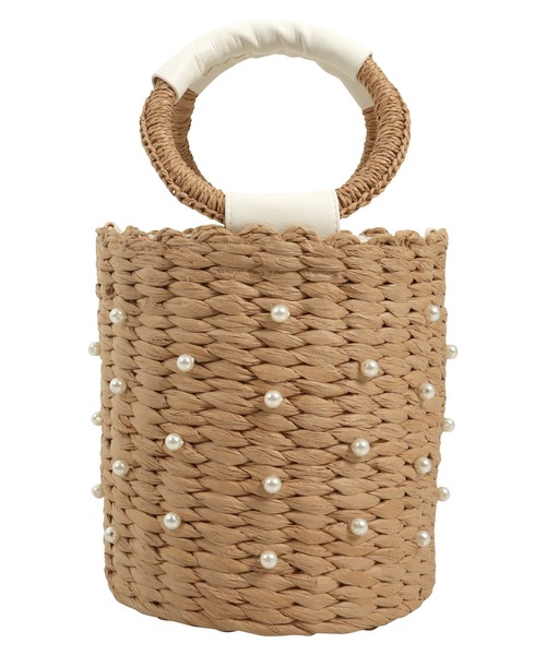 KOBE LETTUCE（コウベレタス）の「2wayパール付きバケツショルダー（ショルダーバッグ・レディース・ブラック/ホワイト・F）」の4枚目の写真