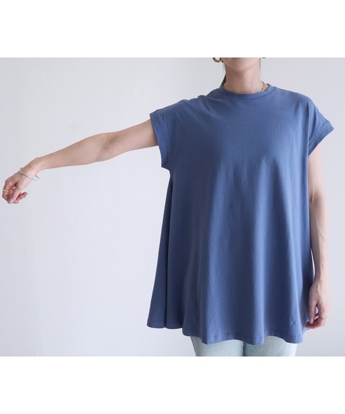 reca(レカ)の「【接触冷感】フレンチスリーブフレアTシャツ(Tシャツ/カットソー・レディース・ブラック/モーブ系/オフホワイト/ブルー系その他/ピンク系その他/チャコールグレー・M)」の21枚目の写真