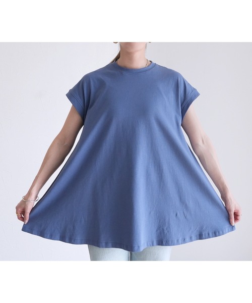 reca(レカ)の「【接触冷感】フレンチスリーブフレアTシャツ(Tシャツ/カットソー・レディース・ブラック/モーブ系/オフホワイト/ブルー系その他/ピンク系その他/チャコールグレー・M)」の22枚目の写真