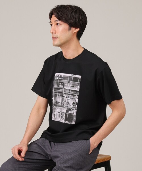 【セール】【プリントT】アップリケ フォトプリント Tシャツ(Tシャツ/カットソー)|TAKEO KIKUCHI(タケオキクチ)
