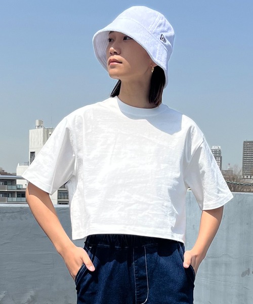 ムラサキスポーツ(ムラサキスポーツ)の「RIKKA FEMME/リッカファム ショートTシャツ 無地 ショート丈 RF24SS20(Tシャツ/カットソー・レディース・ホワイト/ネイビー/ミント・FREE)」の4枚目の写真