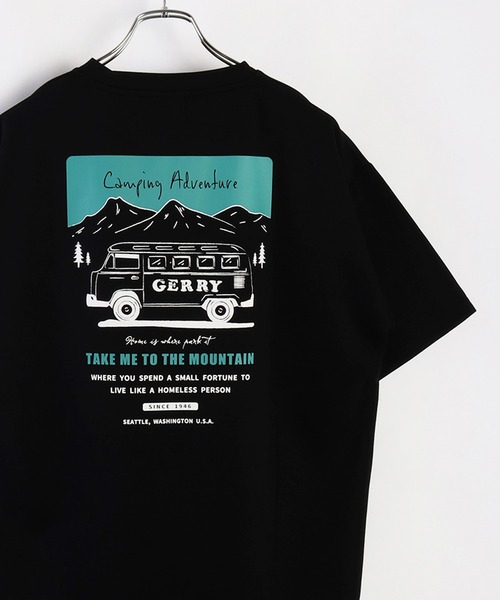 GERRY(ジェリー)の「GERRY 接触冷感とろみポンチ プリント 半袖Tシャツ(Tシャツ/カットソー・メンズ・ライトグレー/ホワイト/ブラック/ブルー/ブラック系その他/ホワイト系その他/ブルー系その他/グリーン系その他/ホワイト系その他2/ホワイト系その他3/ホワイト系その他4/グリーン/チャコールグレー/ライトグレー系/ライトグレー系1/ライトグレー系2/ホワイト系その他5/ブラック系その他3/ブラック系その他4・LL/M/L)」の1枚目の写真