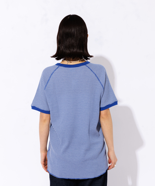 FRUIT OF THE LOOM（フルーツオブザルーム）の「【FRUIT OF THE LOOM】ボーダーTシャツ / ワッフル / 半袖（Tシャツ/カットソー・レディース・ピンク/ブルー・M）」の13枚目の写真