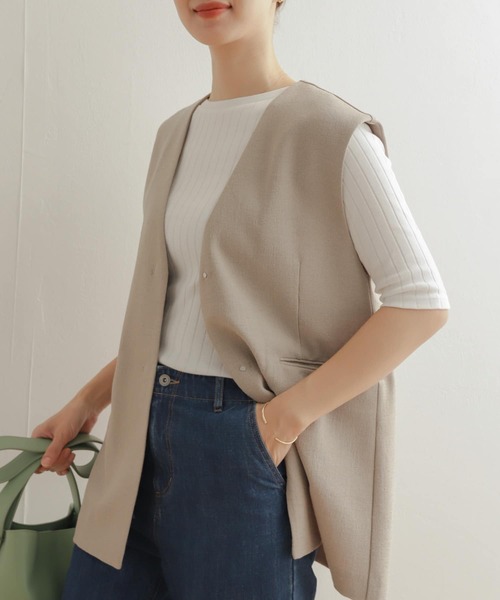 URBAN RESEARCH DOORS(アーバンリサーチドアーズ)の「針抜き6分袖カットソー(Tシャツ/カットソー・レディース・ブラック/オフホワイト/ブルー・MEDIUM)」の7枚目の写真
