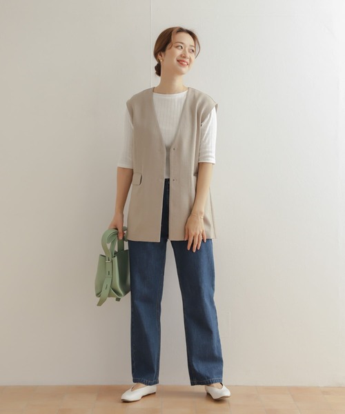 URBAN RESEARCH DOORS(アーバンリサーチドアーズ)の「針抜き6分袖カットソー(Tシャツ/カットソー・レディース・ブラック/オフホワイト/ブルー・MEDIUM)」の9枚目の写真