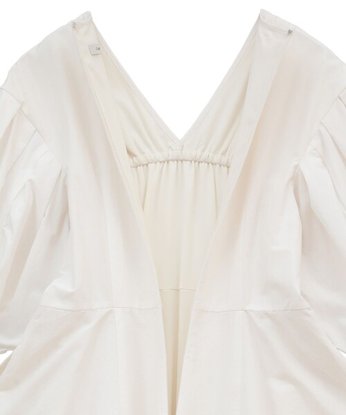 CLANE(クラネ)の「【CLANE/クラネ】CROSSING GATHERE ONEPIECE/クロシングギャザーワンピース(ドレス・レディース・ホワイト/ブラック・0/1)」の5枚目の写真