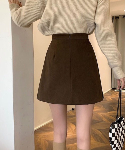 MAISON DE THERESE(メゾン ド テレーズ)の「パンツ付きハイウエストAラインミニプリーツスカート(スカート・レディース・ブラウン/ブラック・S/M/L)」の9枚目の写真