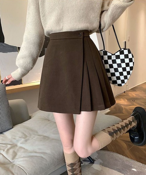 MAISON DE THERESE(メゾン ド テレーズ)の「パンツ付きハイウエストAラインミニプリーツスカート(スカート・レディース・ブラウン/ブラック・S/M/L)」の7枚目の写真
