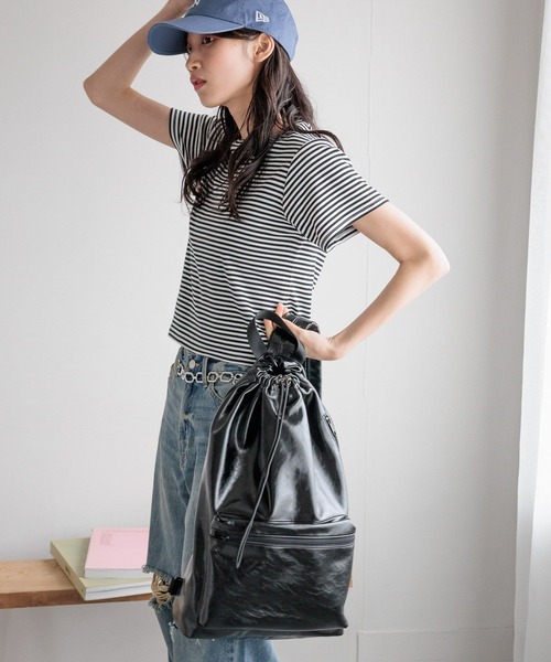 LOWRYS FARM（ローリーズファーム）の「フライスチビＴシャツＳＳ 111954（Tシャツ/カットソー・レディース・ブラック/その他/ホワイト/ブラウン/ネイビー/ホワイト系その他/ブルー系その他/ブラウン系その他・FREE）」の13枚目の写真