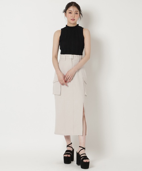 REDYAZEL（レディアゼル）の「透かし編みリブトップス（ニット/セーター・レディース・ピンク/オフホワイト/ブラック/サックスブルー・FREE）」の16枚目の写真