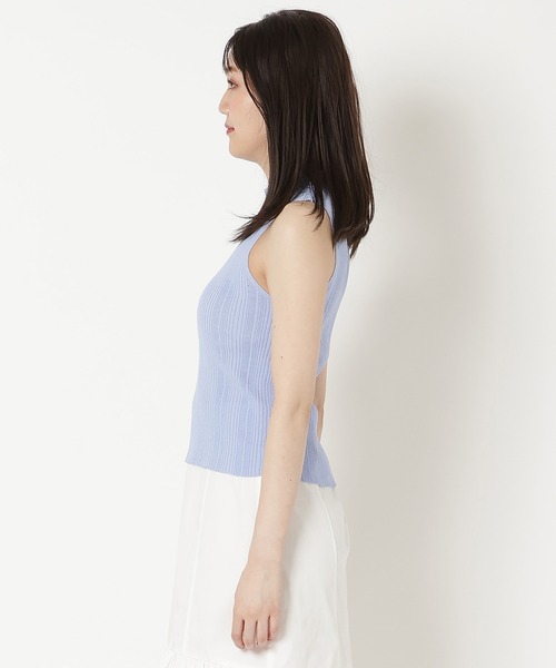 REDYAZEL（レディアゼル）の「透かし編みリブトップス（ニット/セーター・レディース・ピンク/オフホワイト/ブラック/サックスブルー・FREE）」の20枚目の写真