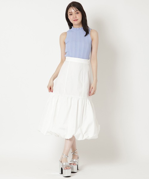 REDYAZEL（レディアゼル）の「透かし編みリブトップス（ニット/セーター・レディース・ピンク/オフホワイト/ブラック/サックスブルー・FREE）」の11枚目の写真