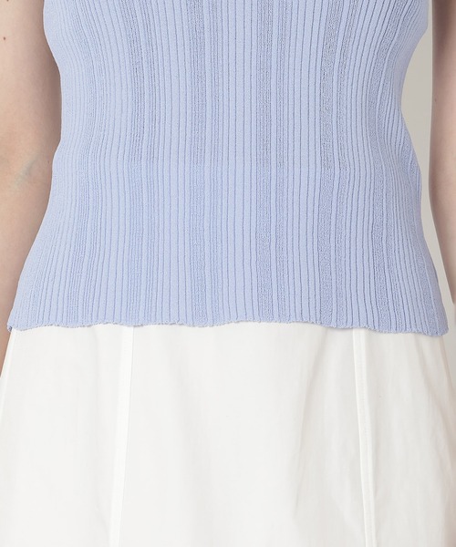 REDYAZEL（レディアゼル）の「透かし編みリブトップス（ニット/セーター・レディース・ピンク/オフホワイト/ブラック/サックスブルー・FREE）」の14枚目の写真