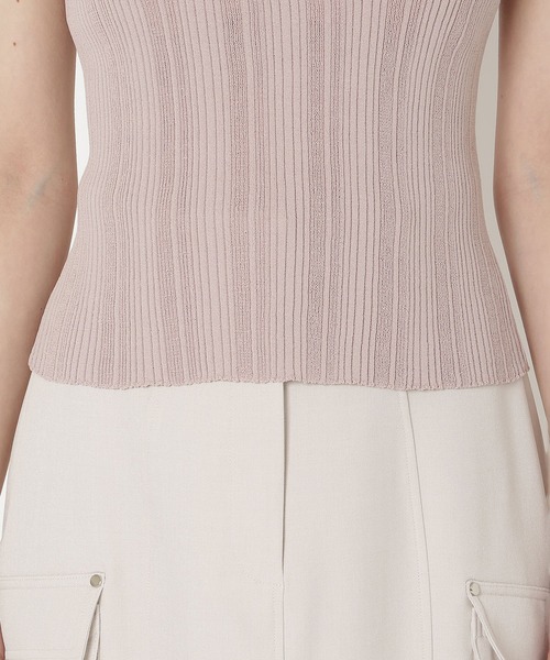 REDYAZEL（レディアゼル）の「透かし編みリブトップス（ニット/セーター・レディース・ピンク/オフホワイト/ブラック/サックスブルー・FREE）」の9枚目の写真
