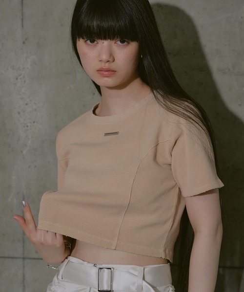 RAY CASSIN(レイカズン)の「コンパクトピグメントダメージT(Tシャツ/カットソー・レディース・ベージュ/ブラック/ブルー/ホワイト/ピンク・FREE)」の4枚目の写真