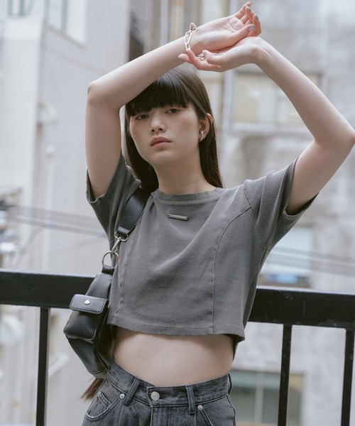 RAY CASSIN(レイカズン)の「コンパクトピグメントダメージT(Tシャツ/カットソー・レディース・ベージュ/ブラック/ブルー/ホワイト/ピンク・FREE)」の6枚目の写真
