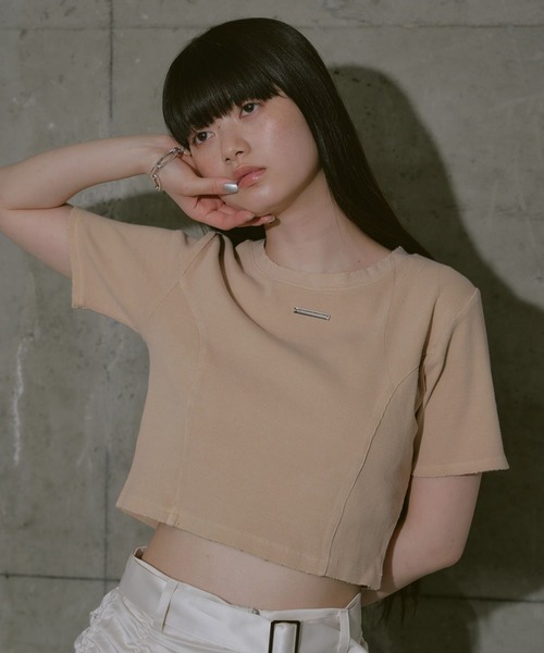 RAY CASSIN(レイカズン)の「コンパクトピグメントダメージT(Tシャツ/カットソー・レディース・ベージュ/ブラック/ブルー/ホワイト/ピンク・FREE)」の11枚目の写真